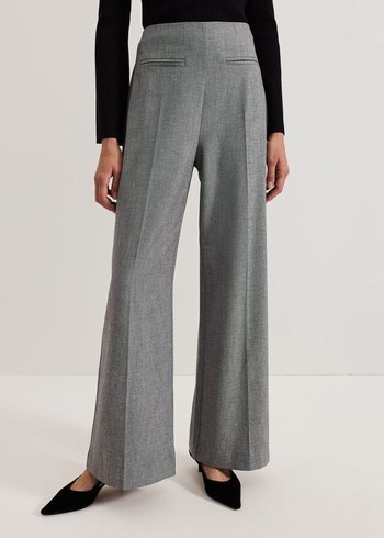 Phase Eight Dilly Pleat Detail Wide Leg Trousers Grey Australia | PL6951820